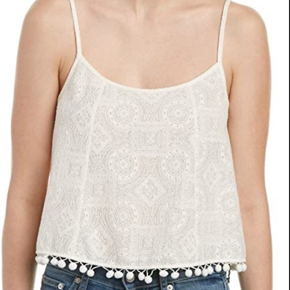 BCBGENERATION CROPPED POM TRIM HEM TOP SIZE XS - Picture 1 of 9